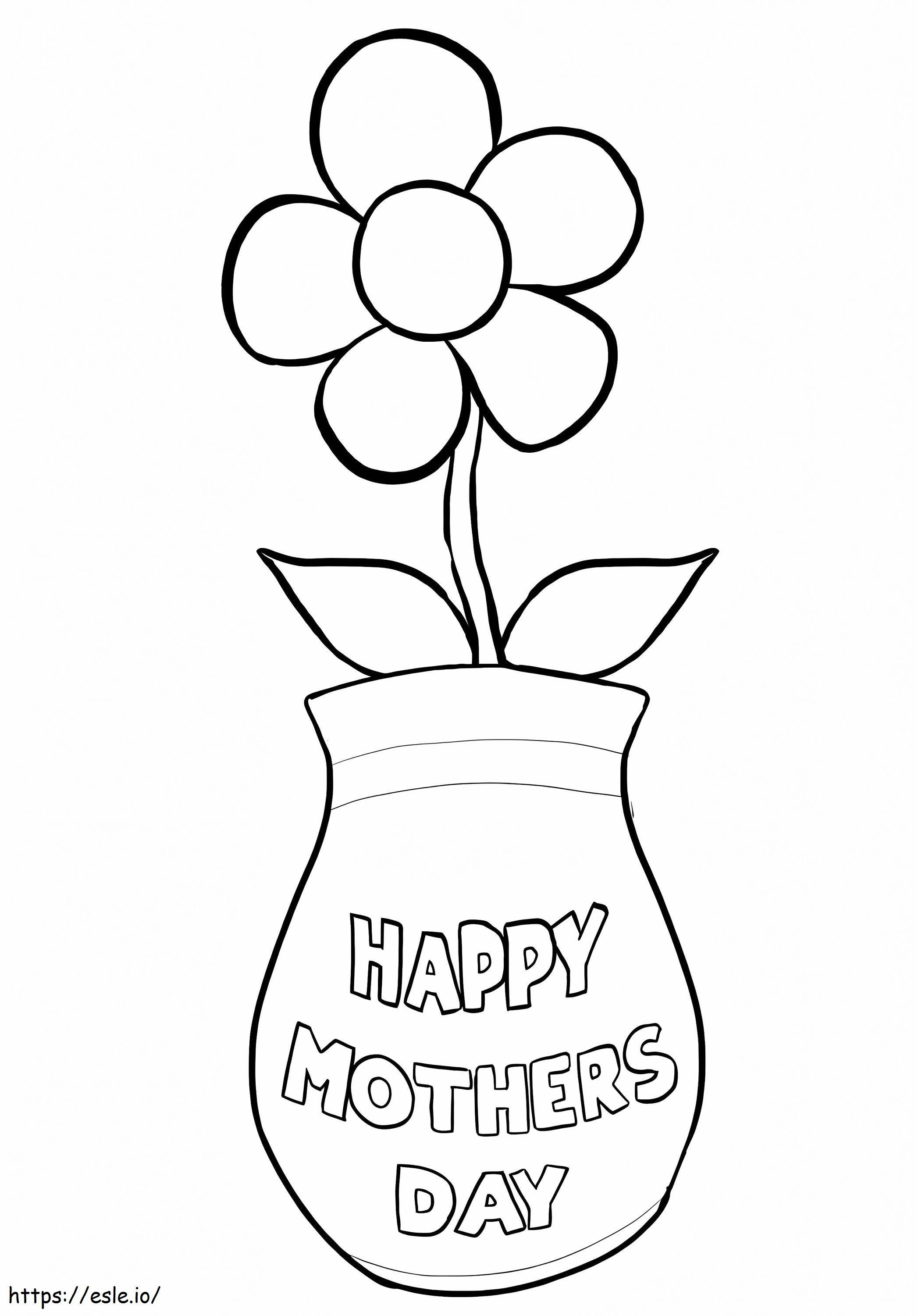 Vaso de flores para mamãe para colorir
