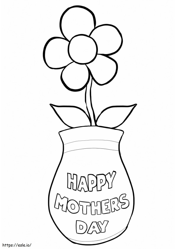 Vaso de flores para mamãe para colorir