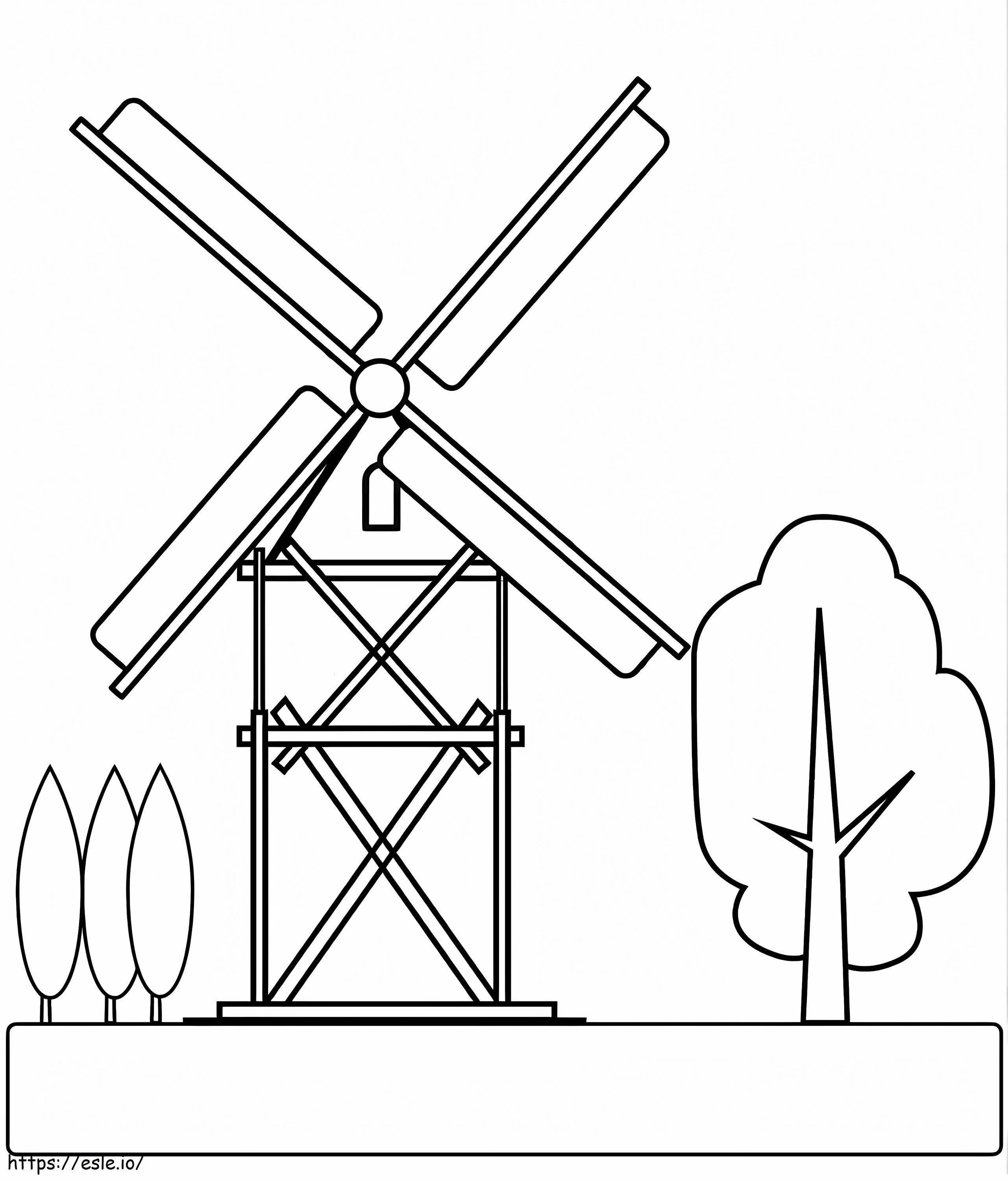 moinho de vento 4 para colorir
