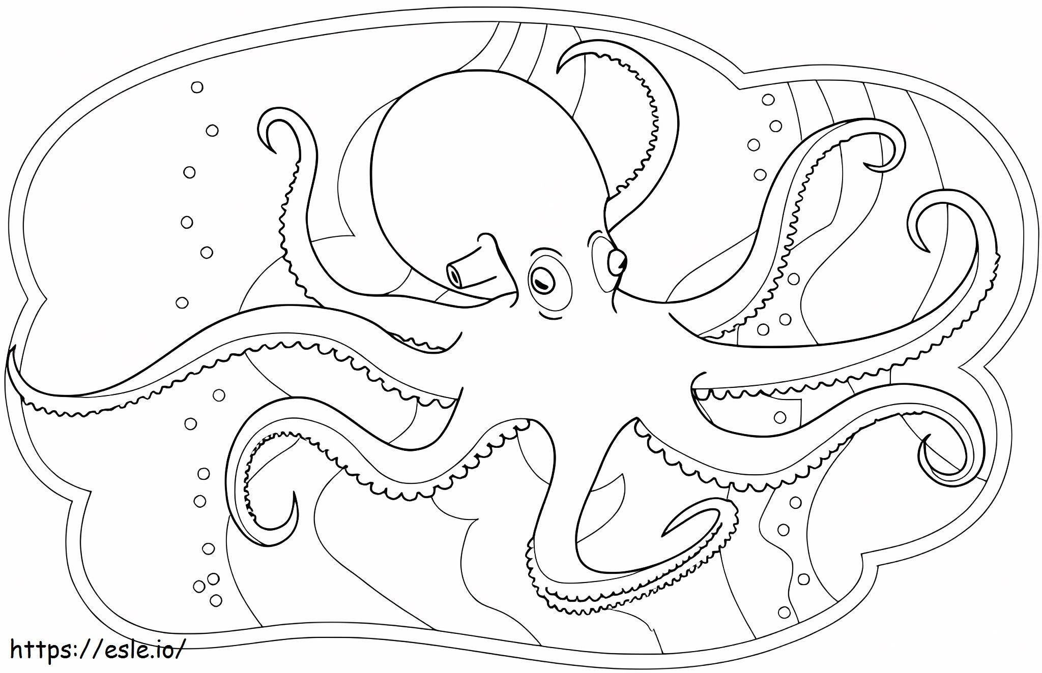 Coloriage Grosse pieuvre à imprimer dessin