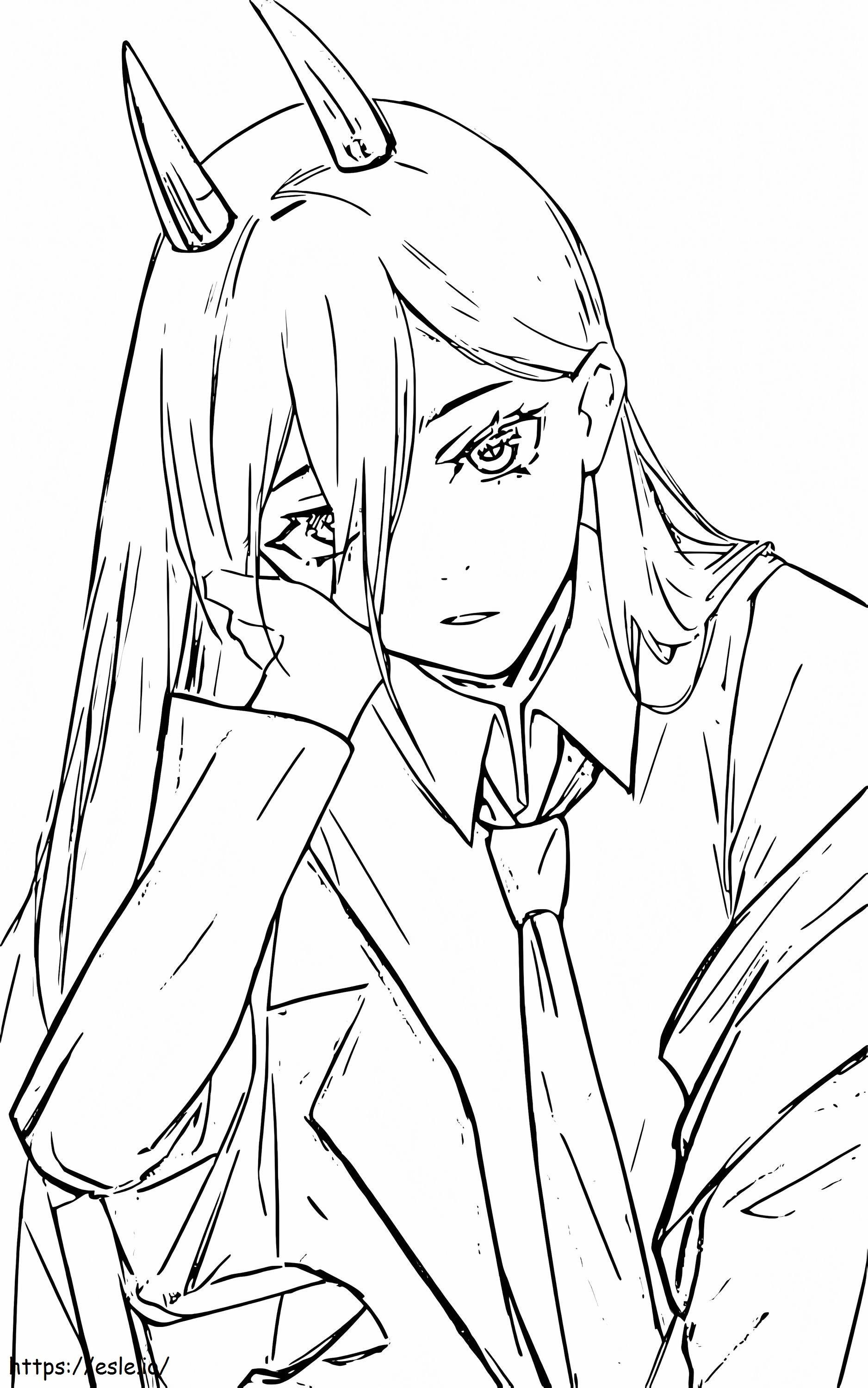 Chainsaw Man Girl coloring page