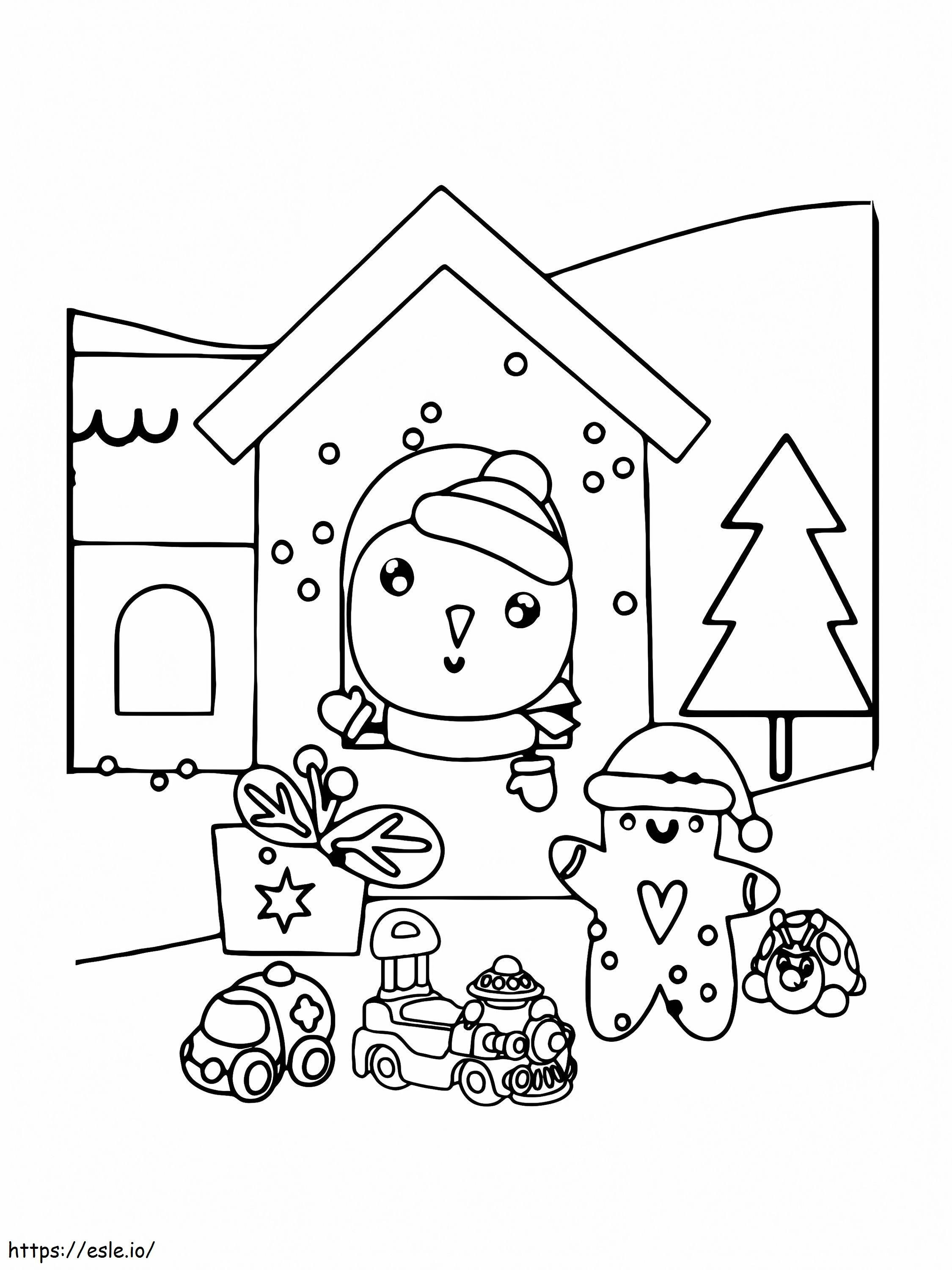 Jovial Snowman coloring page