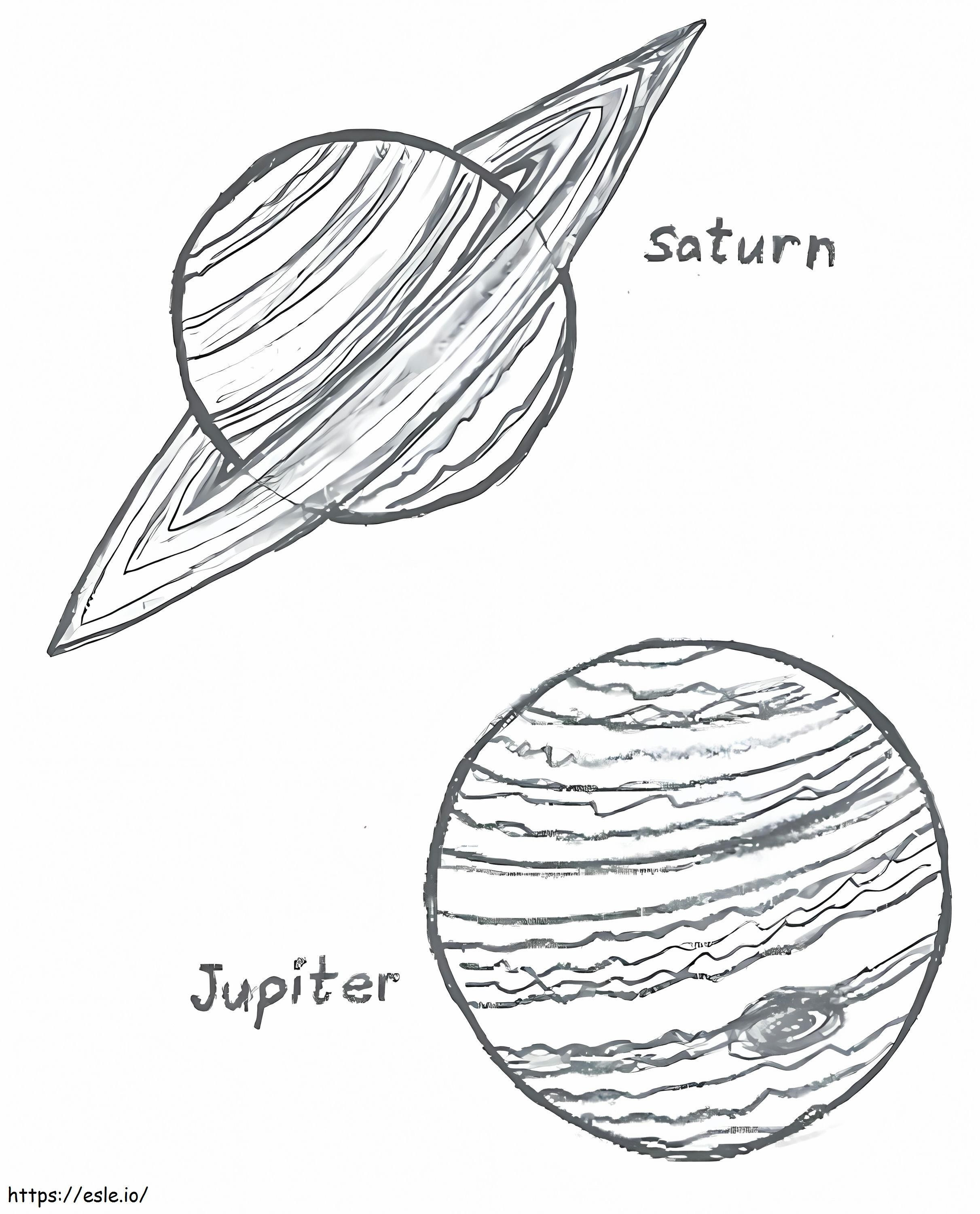 Jüpiter ve Satürn boyama