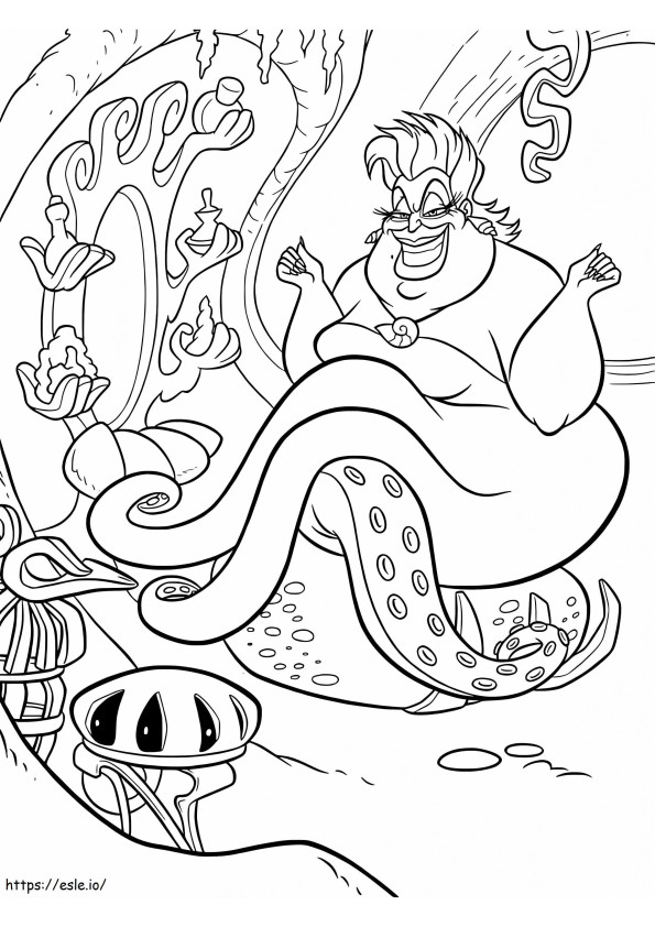 Evil Ursula coloring page