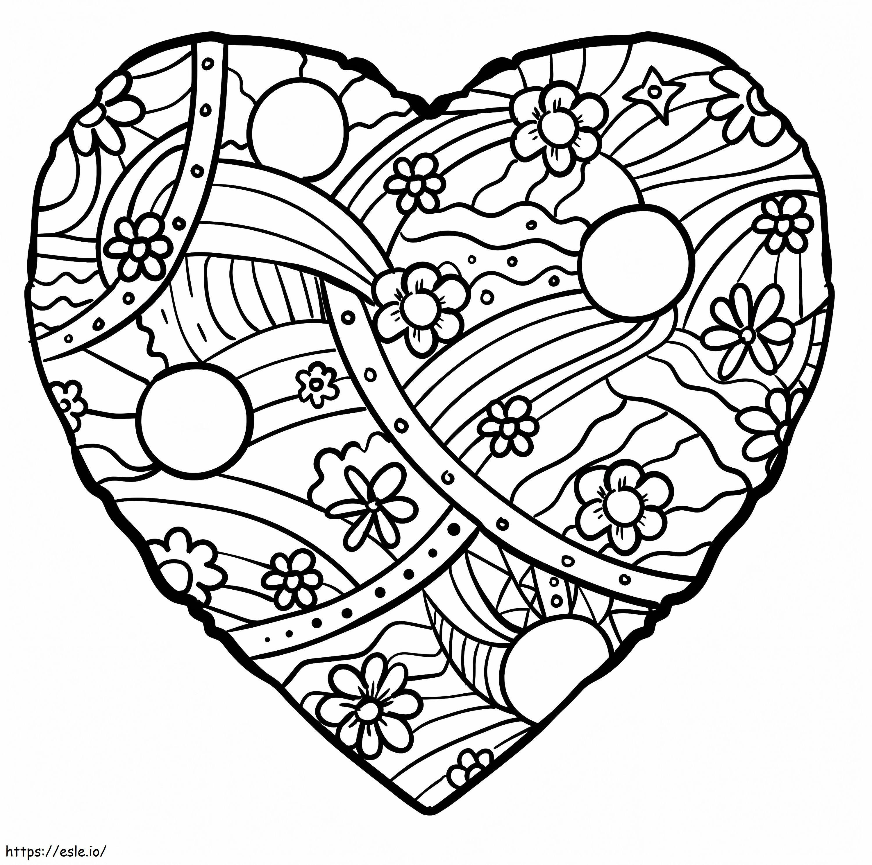 Nature Heart coloring page