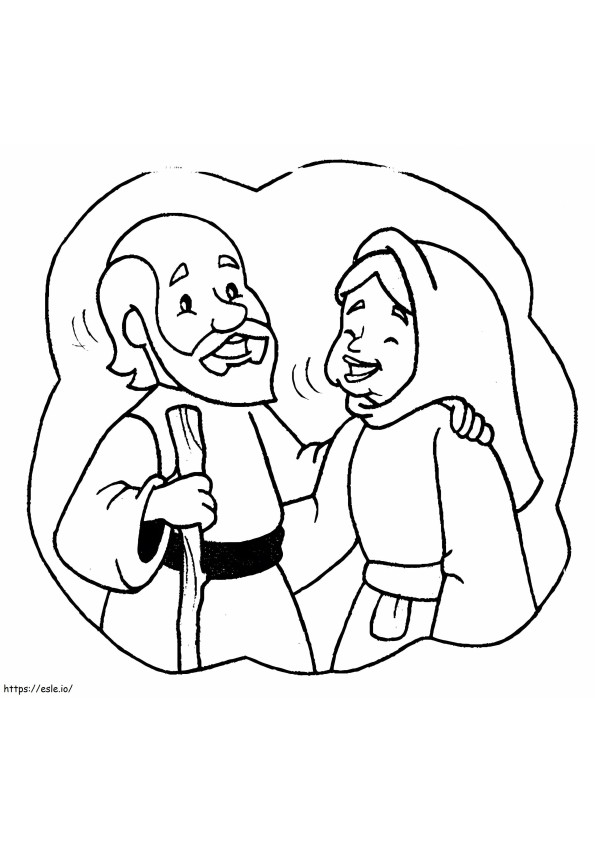 Abraham i Sara Starsi kolorowanka