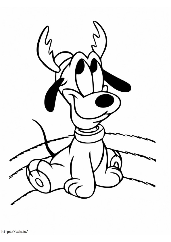 Pluto Reindeer Christmas P Gina Coloring coloring page