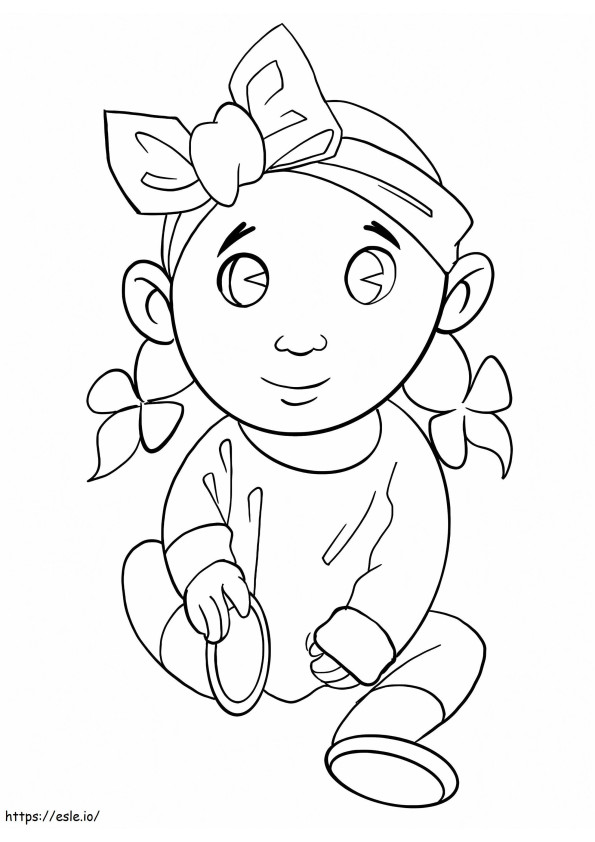 Baby Girl Printable coloring page