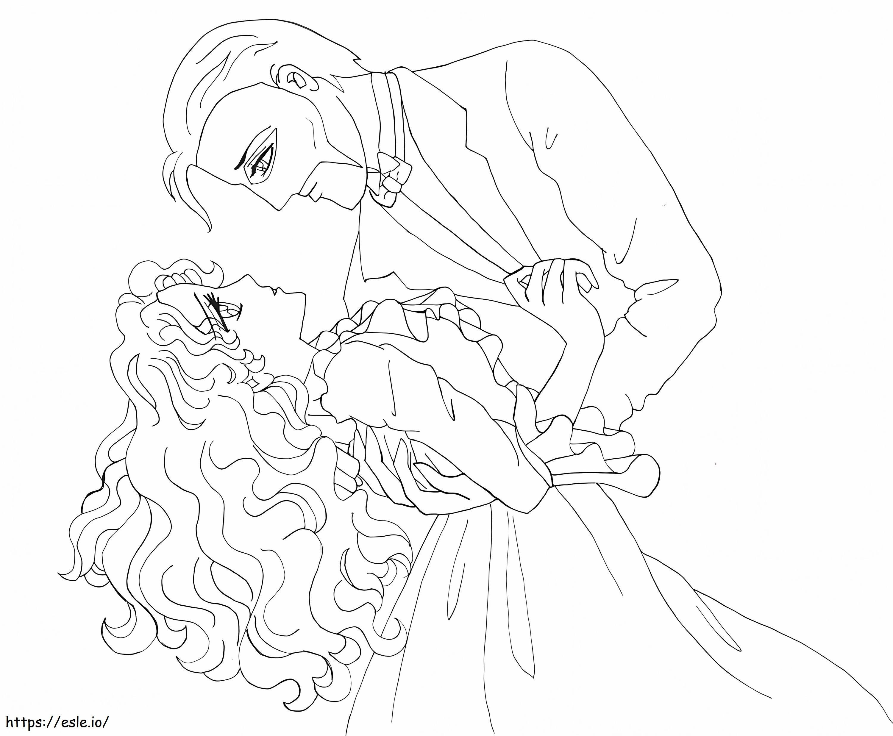 Anime Couple coloring page