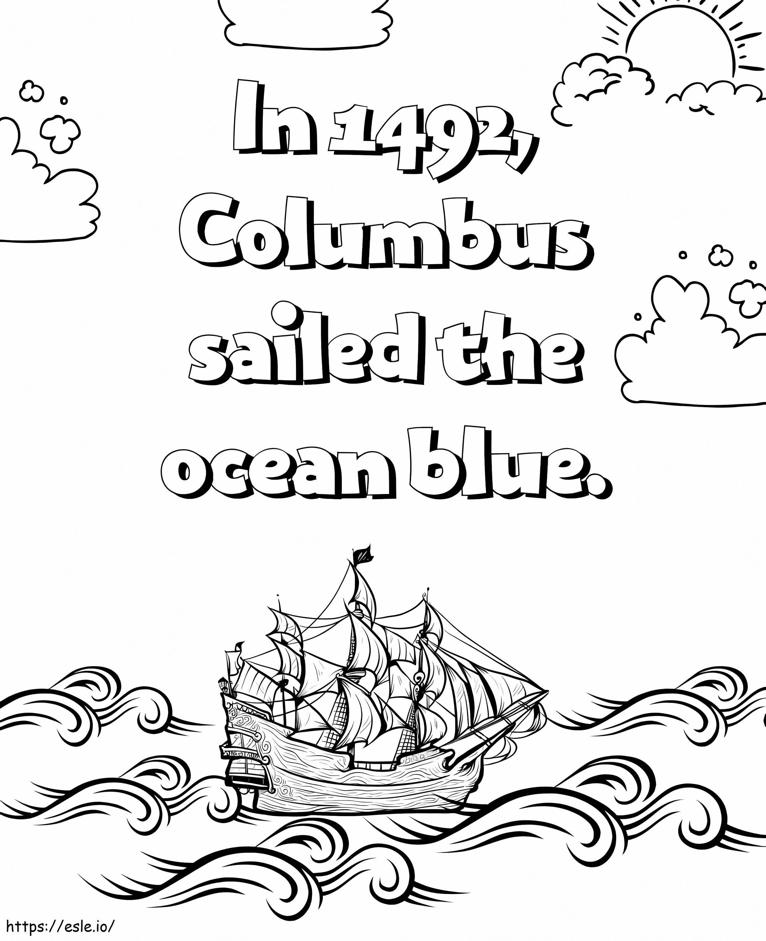 Columbusdag 4 kleurplaat kleurplaat