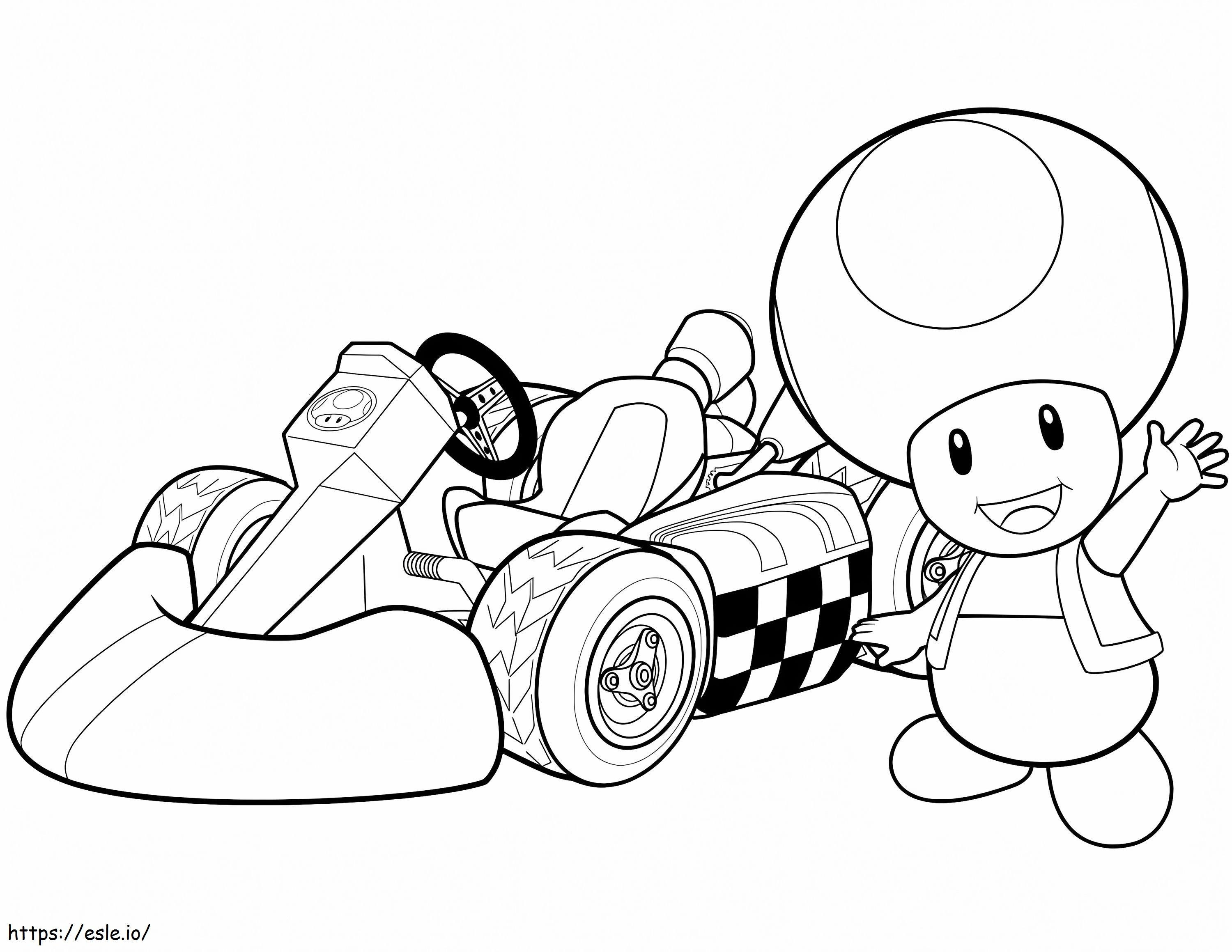 Toad In Mario Kart Wii coloring page