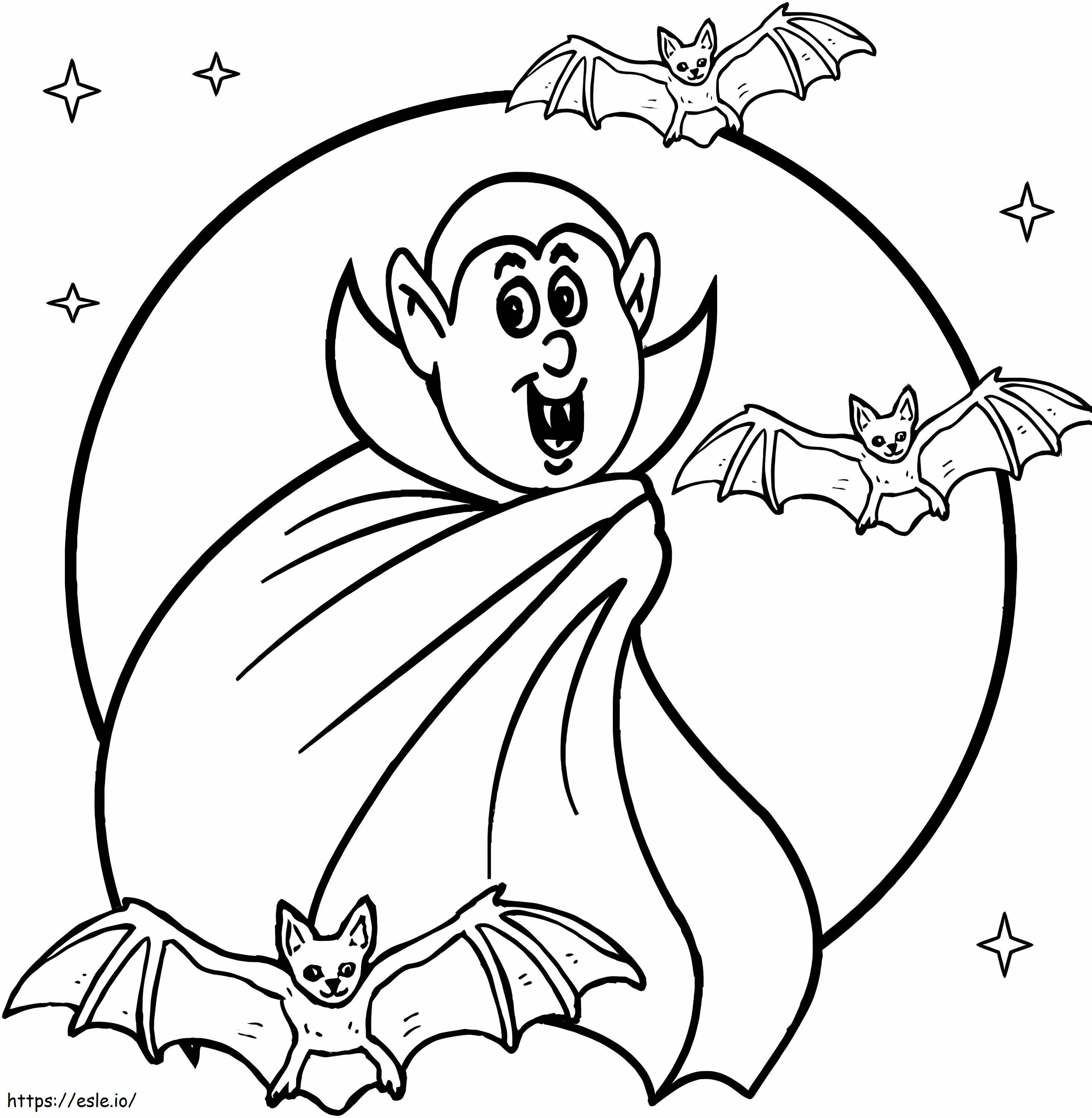 Coloriage Vampire d'Halloween à imprimer dessin