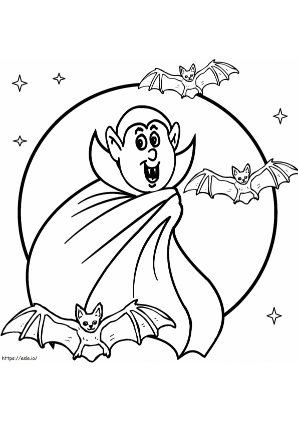 Coloriage Vampire d'Halloween à imprimer dessin
