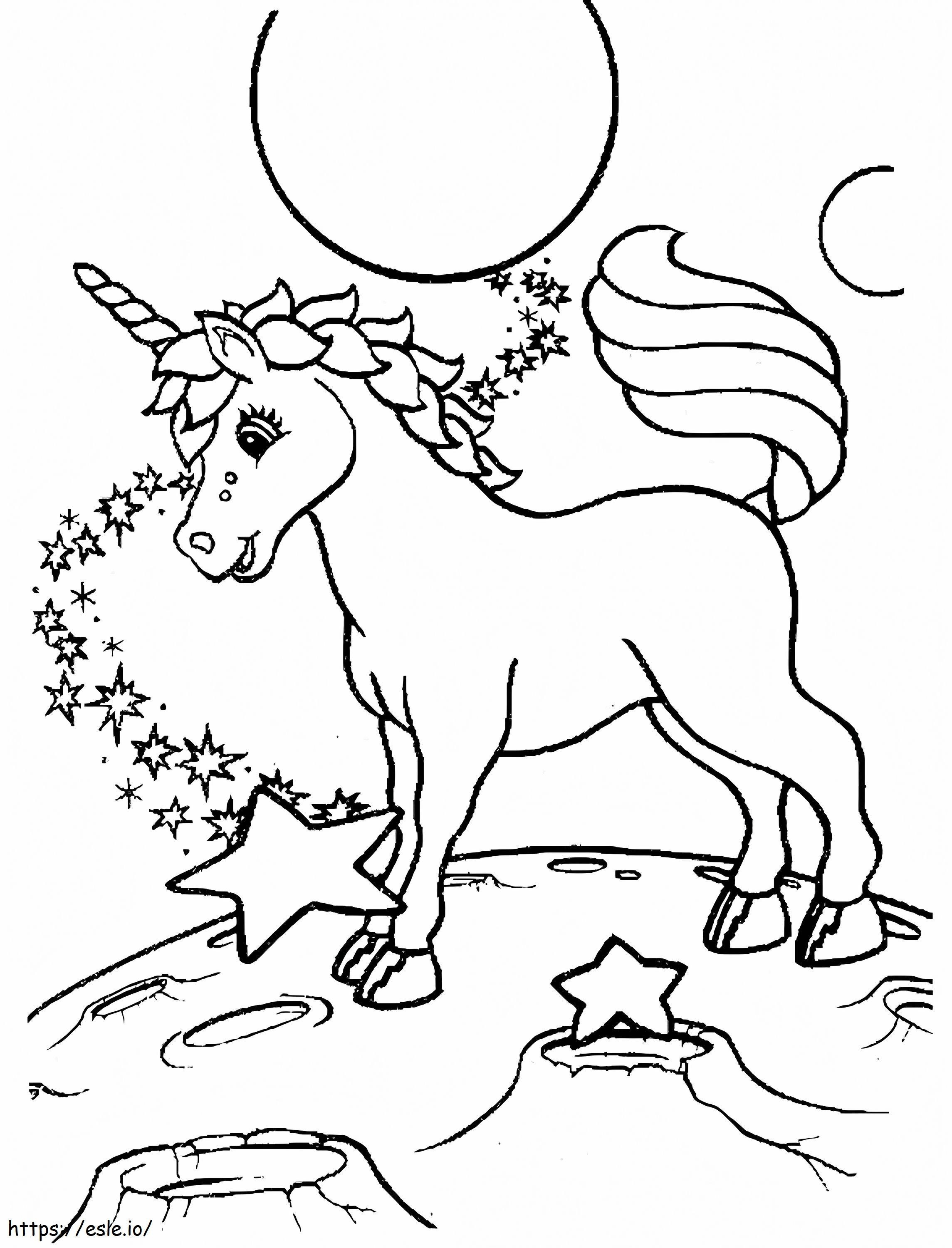 Unicorno In Lisa Frank A4 da colorare