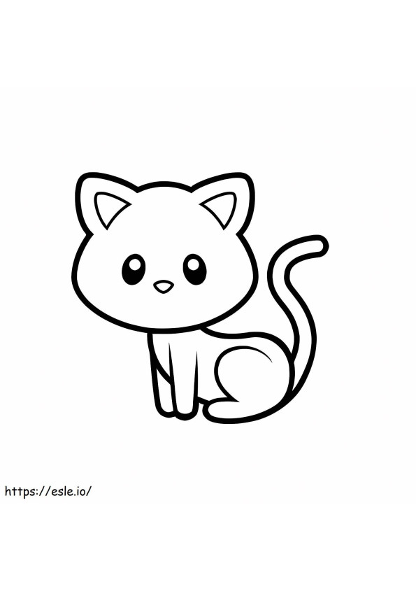 Easy Kitty coloring page