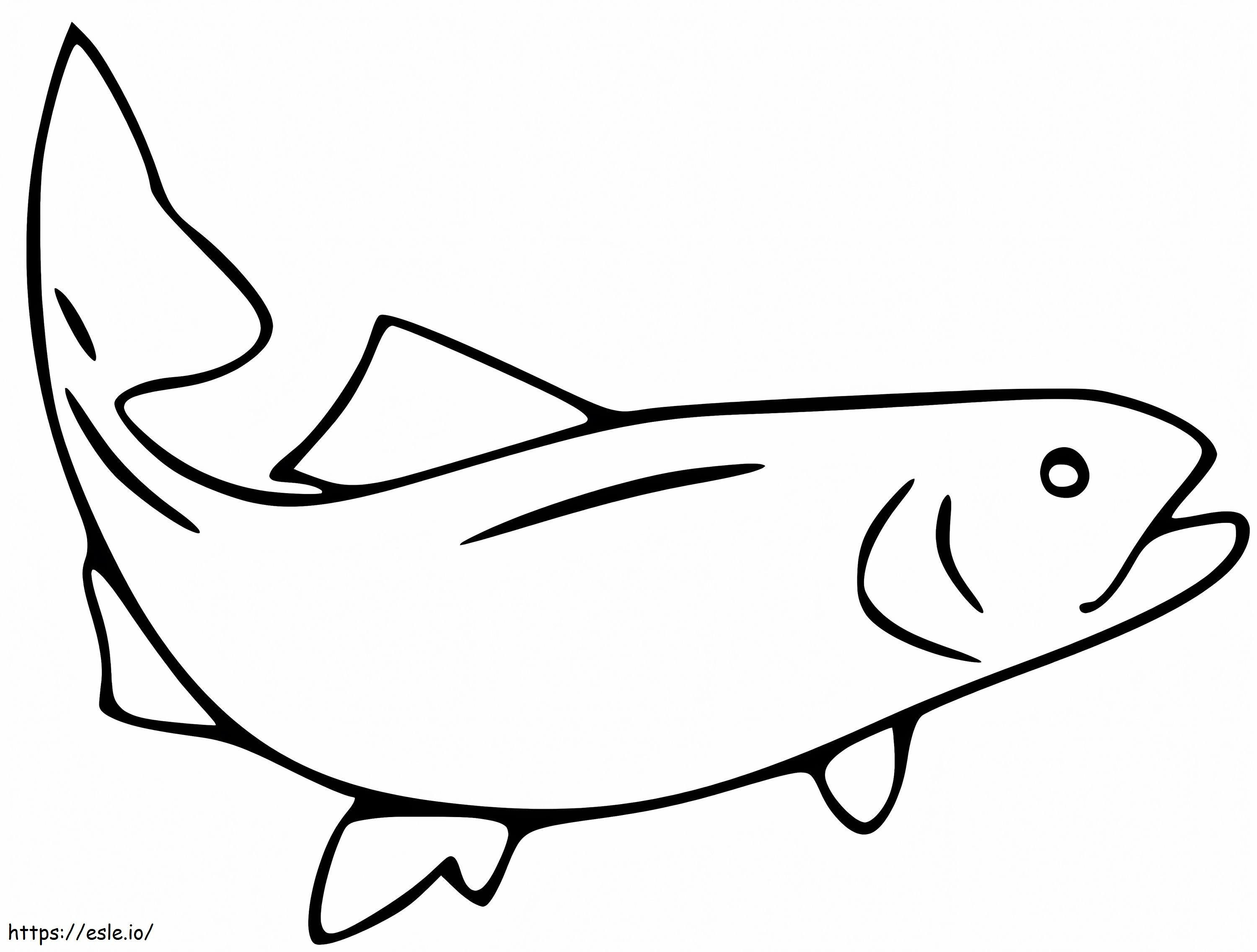 Easy Salmon To Color coloring page