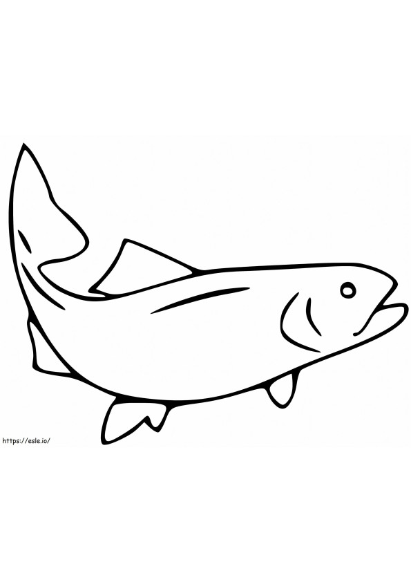 Easy Salmon To Color coloring page