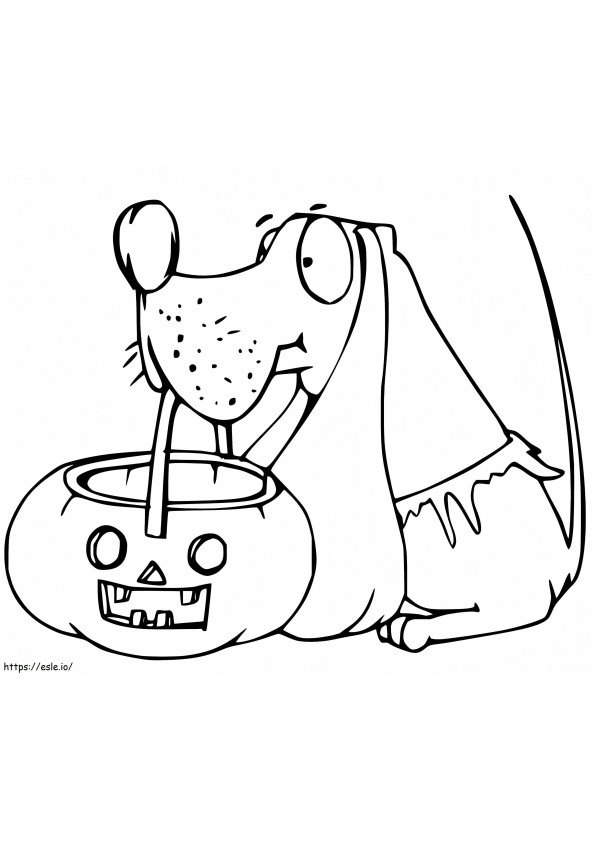 Coloriage Chiot mignon à l'Halloween à imprimer dessin