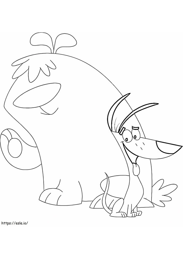Cute 2 Stupid Dogs coloring page