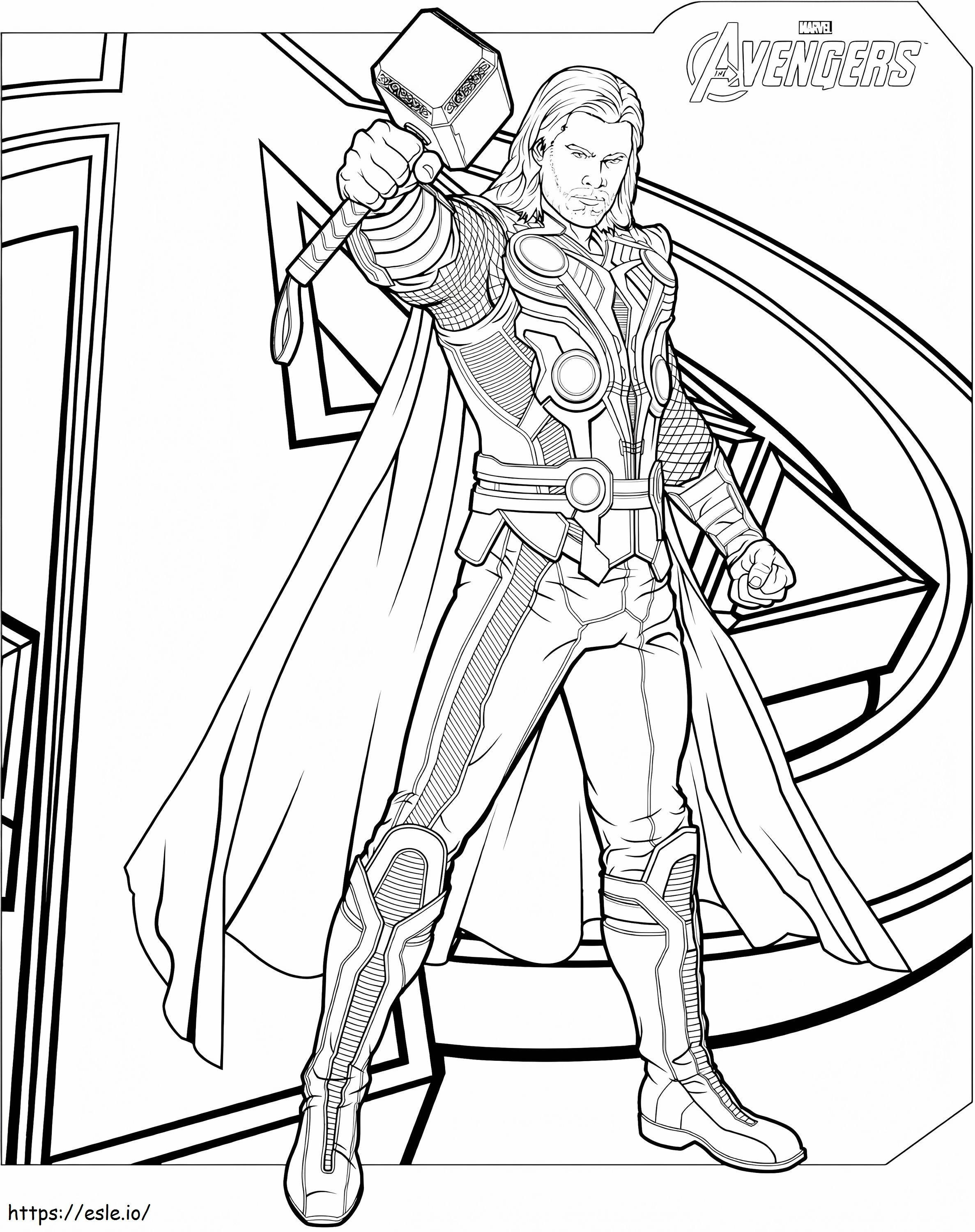 Thor A4 coloring page
