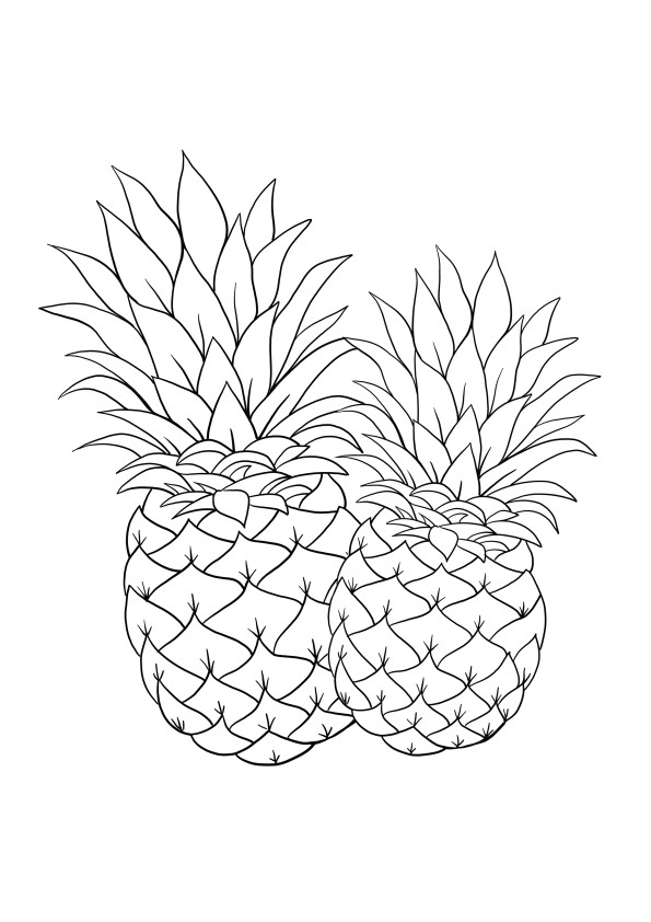 kaksi ananasta värjäykseen ja ilmainen painatus