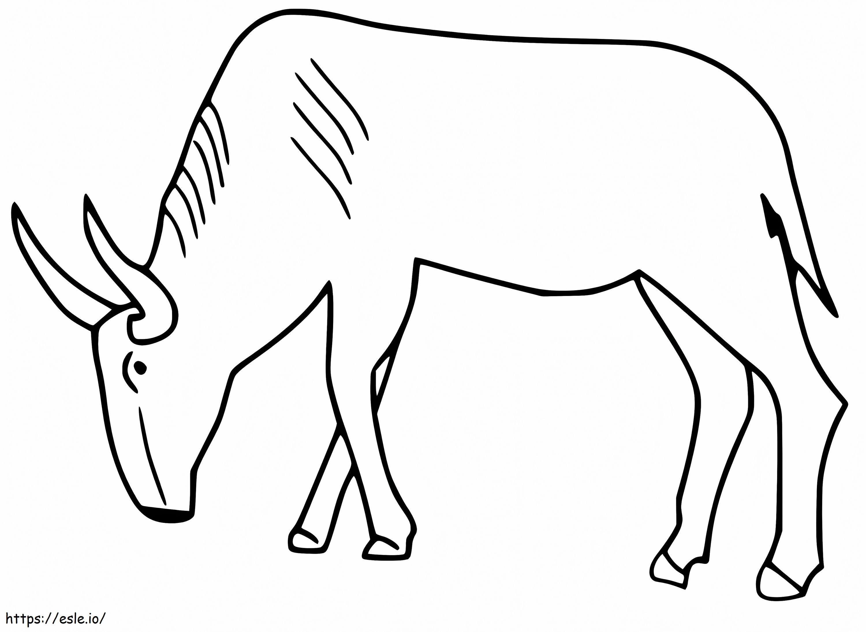 Łatwy Wildebeest kolorowanka
