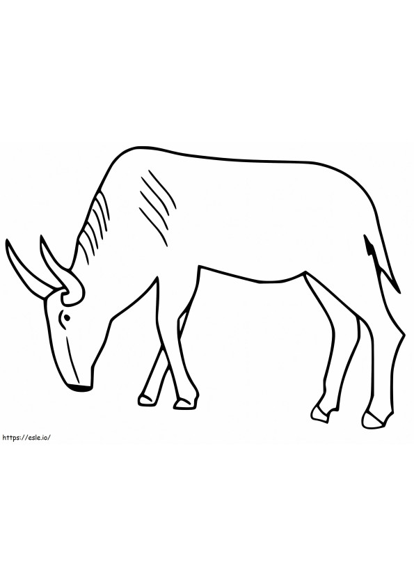 Wildebeest Mudah Gambar Mewarnai