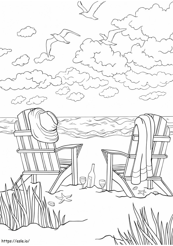 cadeiras de praia para colorir