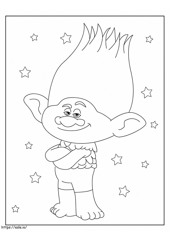 Smiling Brach With Stars coloring page