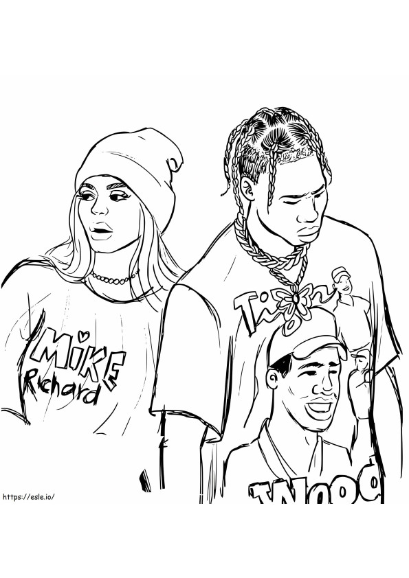 Kylie Jenner And Travis Scott coloring page