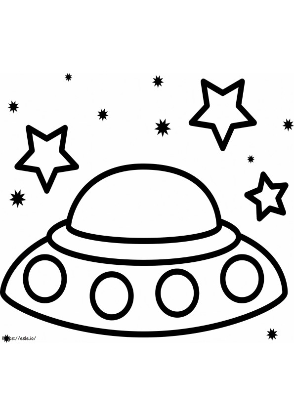 UFO che vola nello spazio da colorare