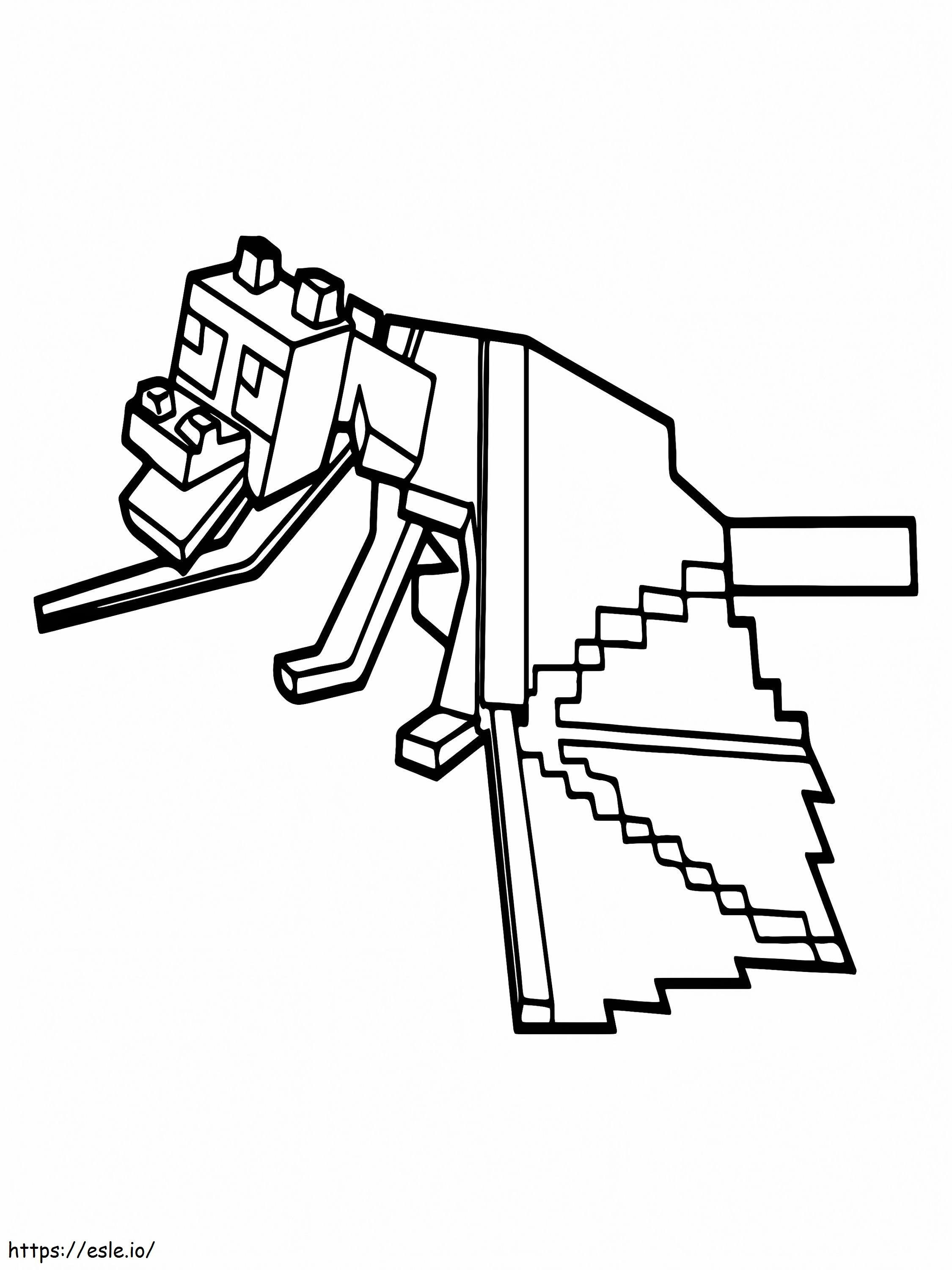 Coloriage Dragon calme de Minecraft à imprimer dessin