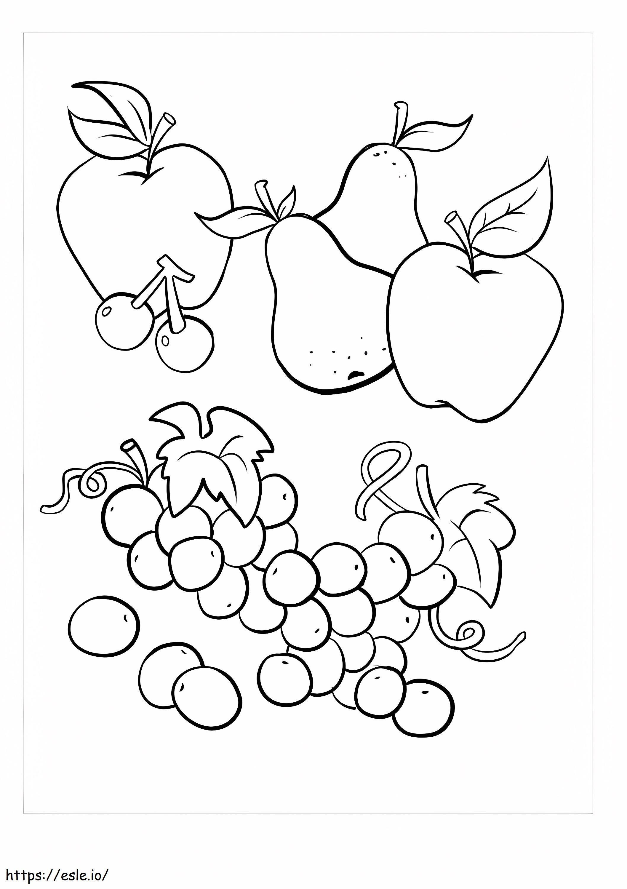 Awesome Fruits coloring page