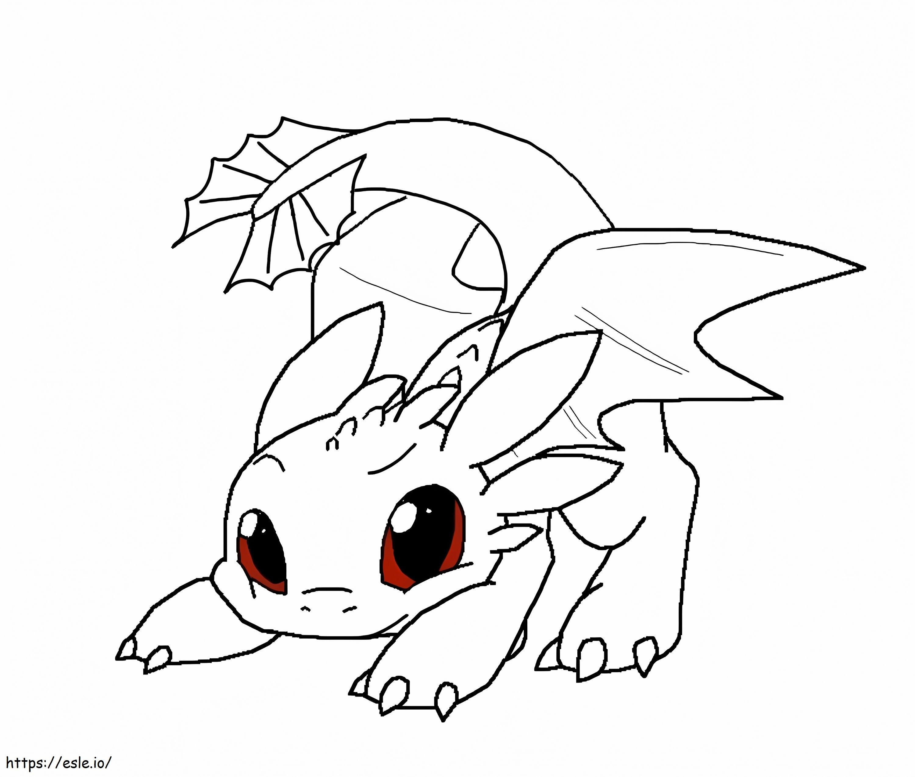 Chibi Toothless A4 coloring page