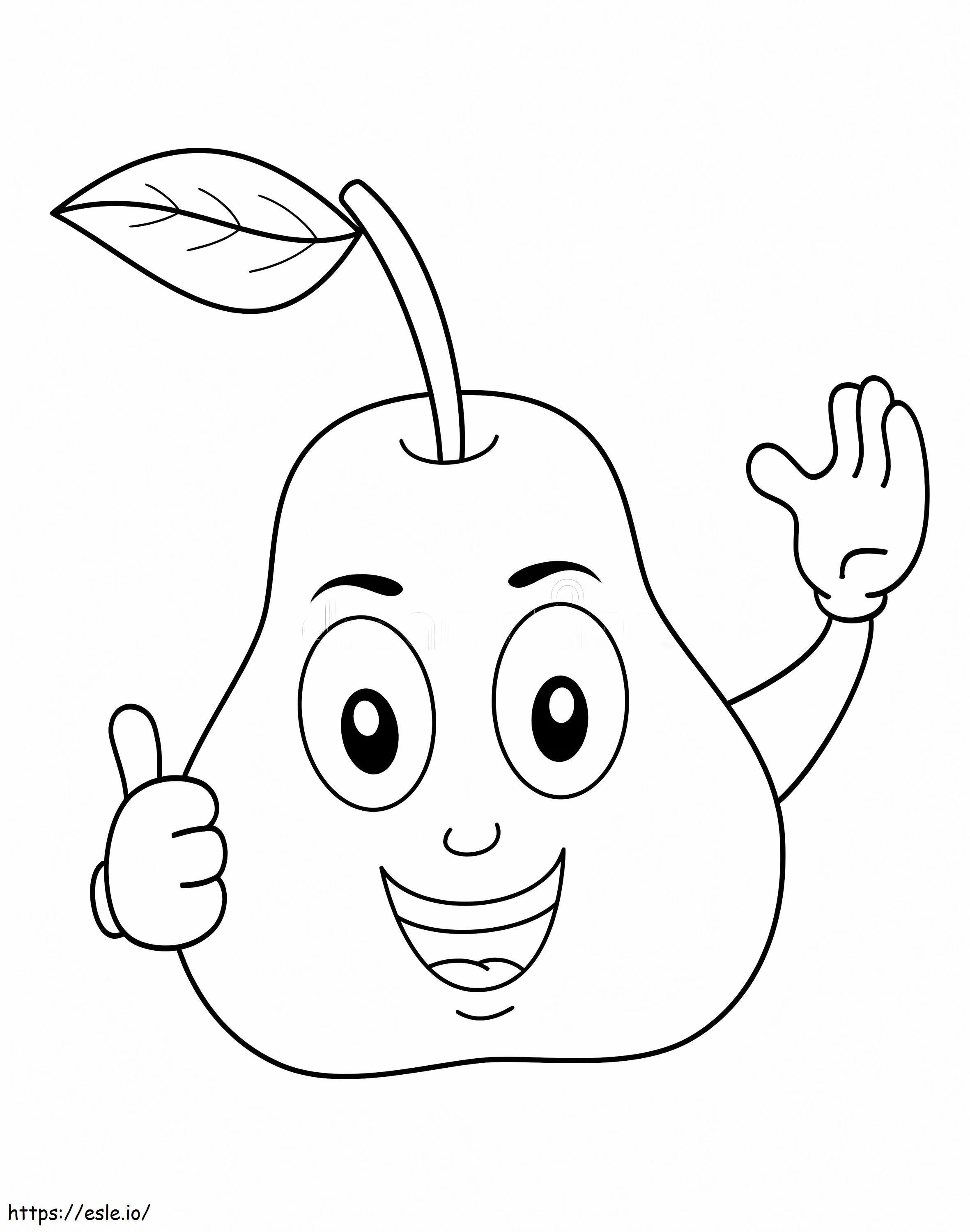 Funny Pear coloring page