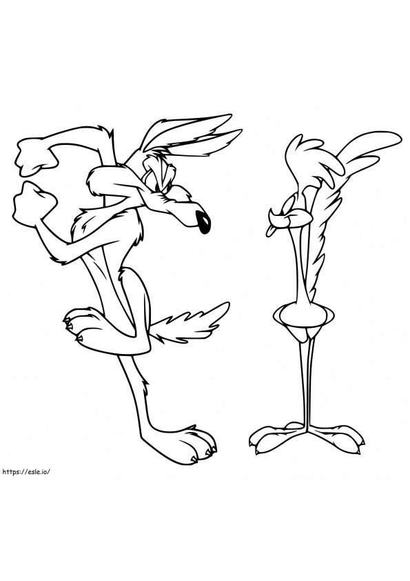 Wile E Coyote With Road Runner coloring page