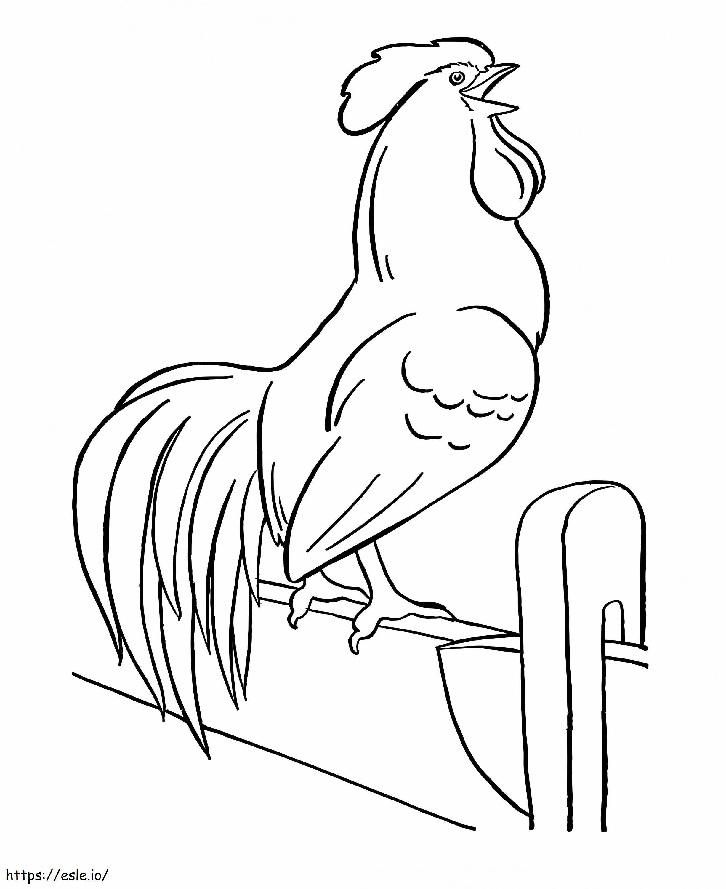 Rooster 4 coloring page