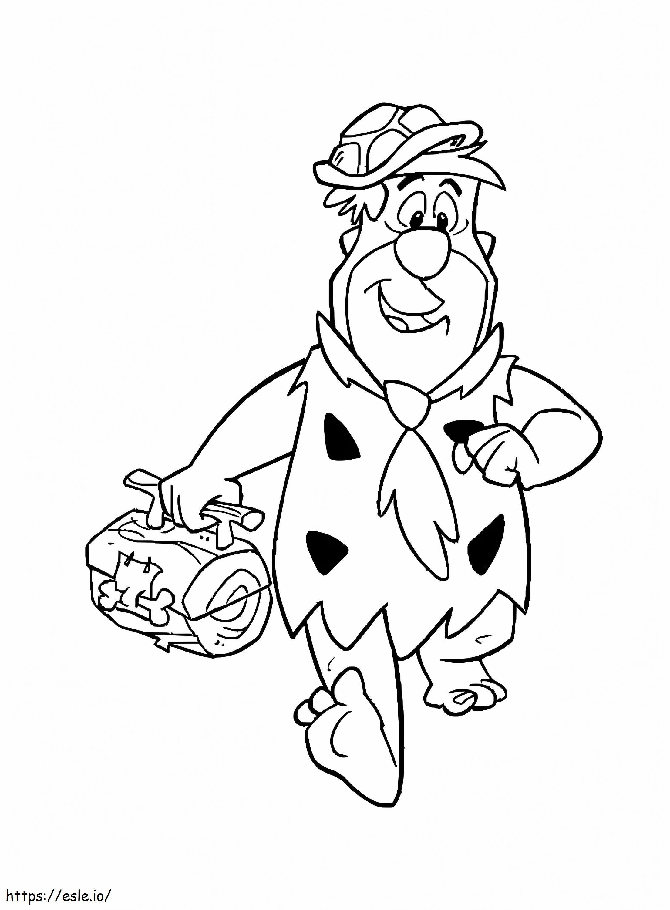 Fred Flintstones juoksee värityskuva