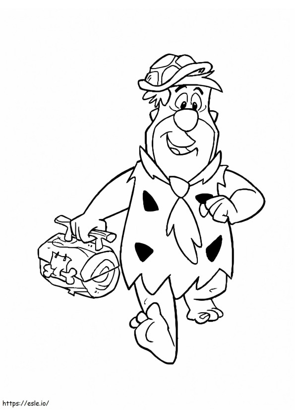 Fred Flintstones juoksee värityskuva
