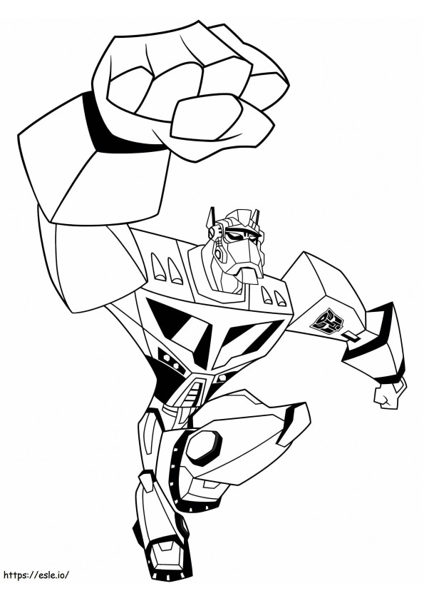 Animated Optimus Attack coloring page