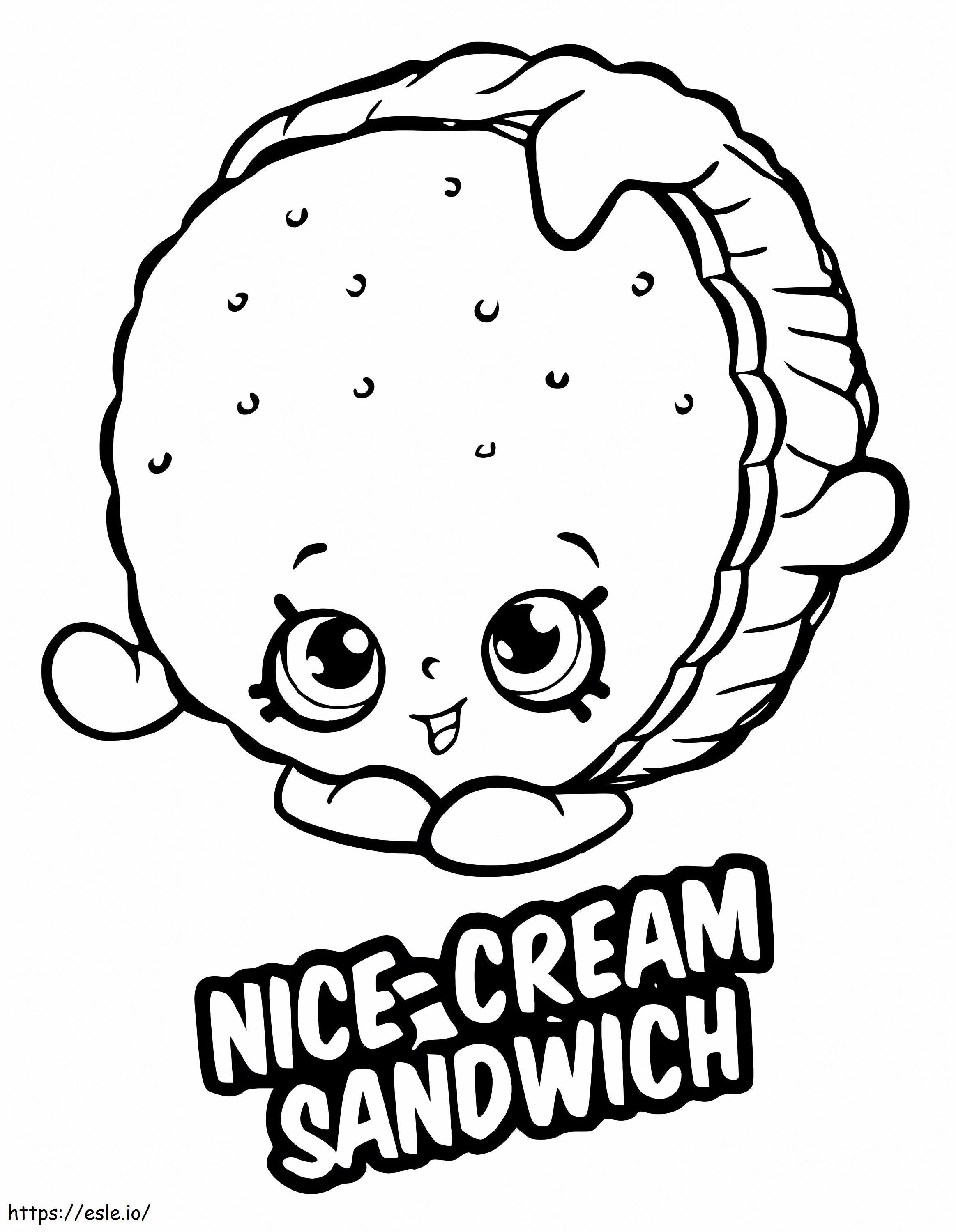Nice Cream Sandwich Shopkin coloring page