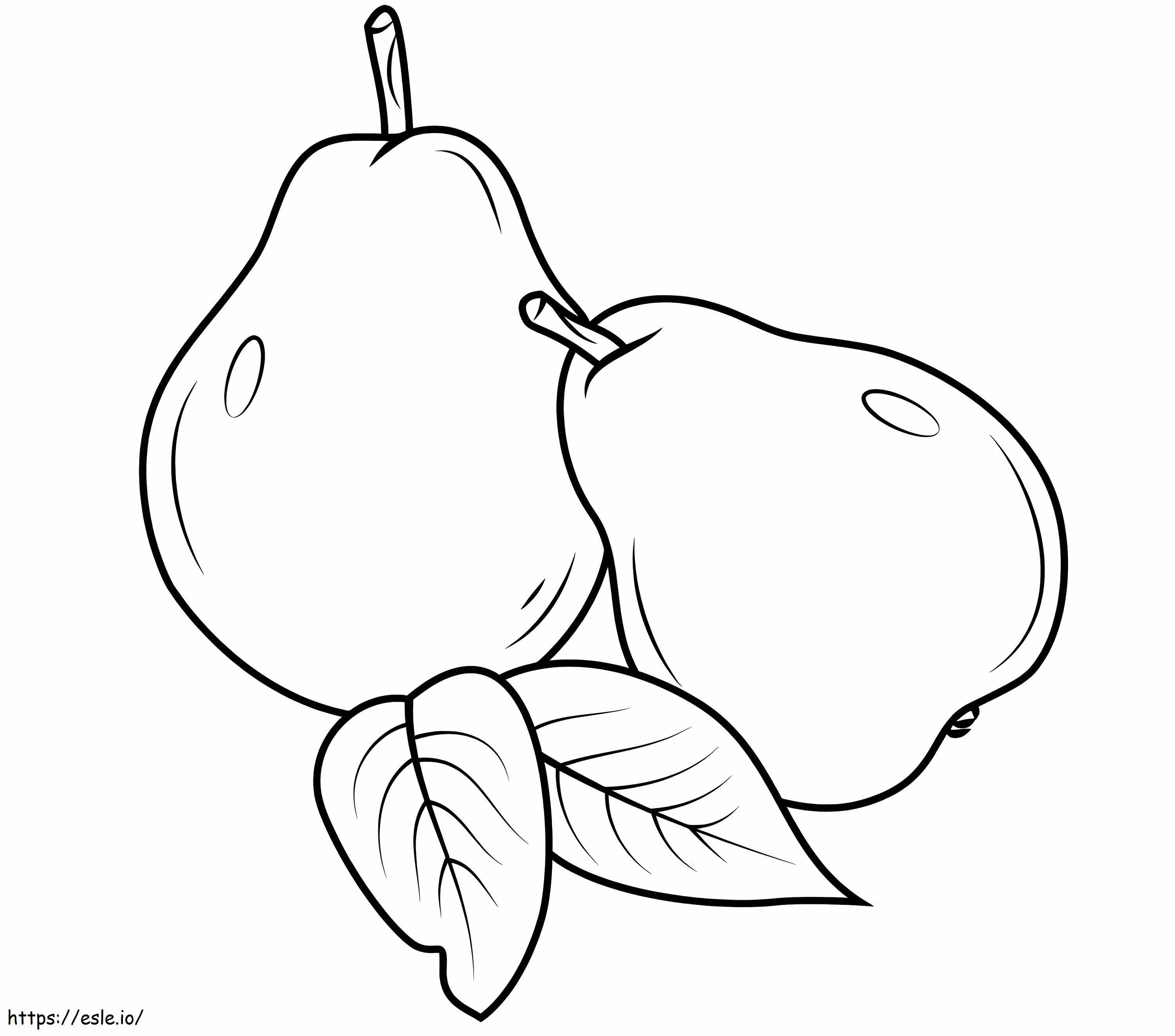 Päärynät värityskuva