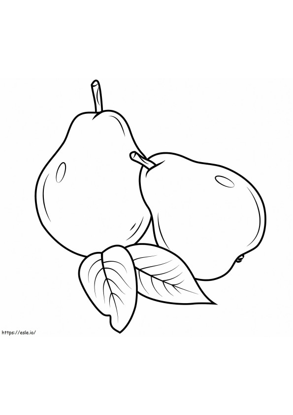 Päärynät värityskuva