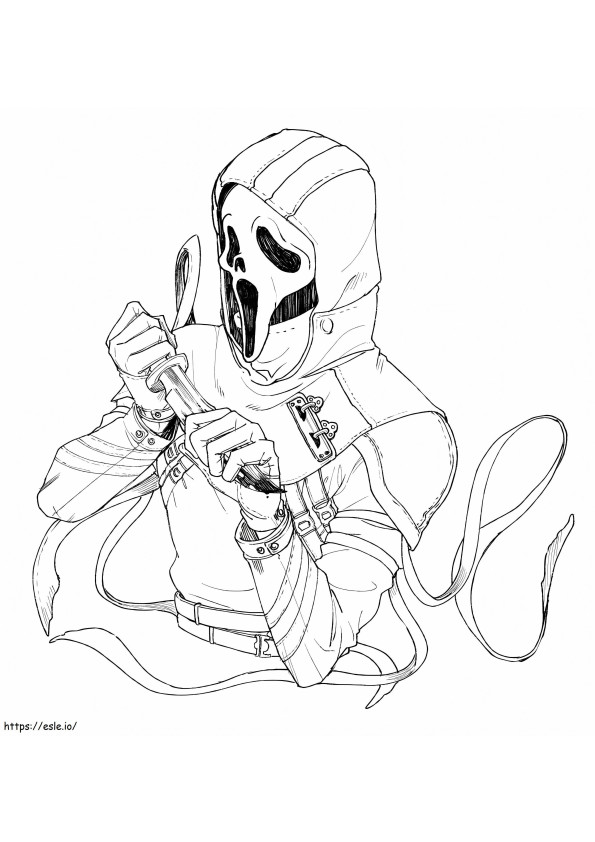 Basic Ghost Face coloring page