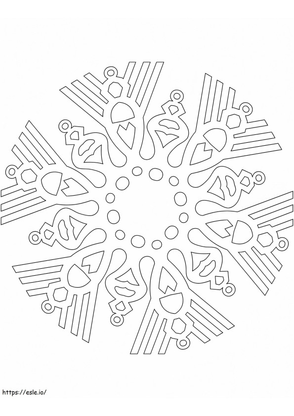 Coloriage  Flocon de neige avec décorations de Noël à imprimer dessin