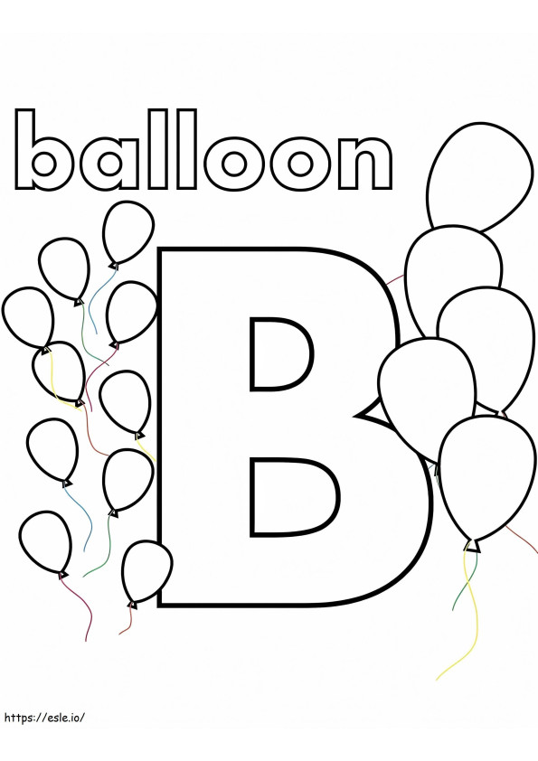 Litera de balon B de colorat