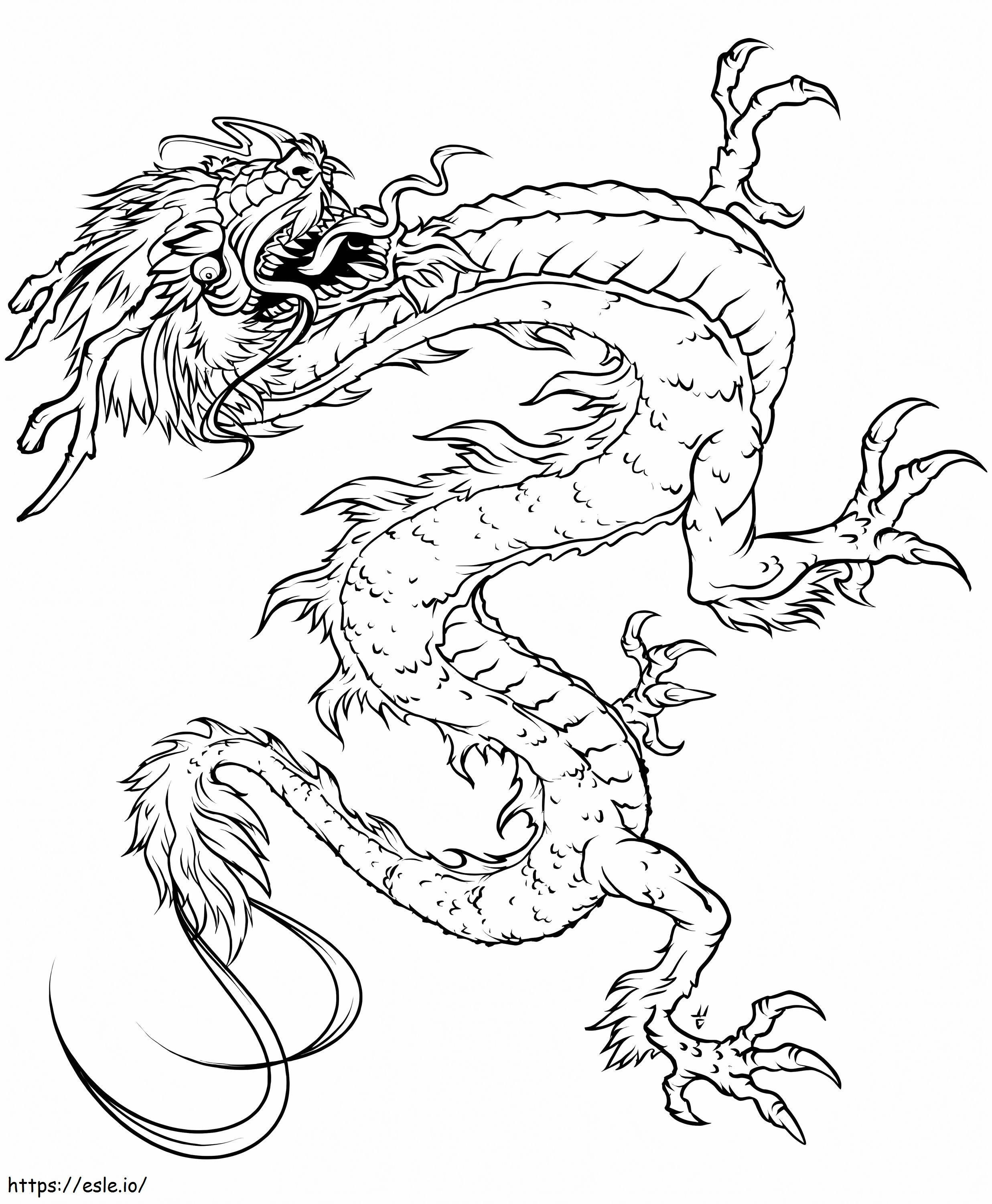 Genial dragón chino para colorear