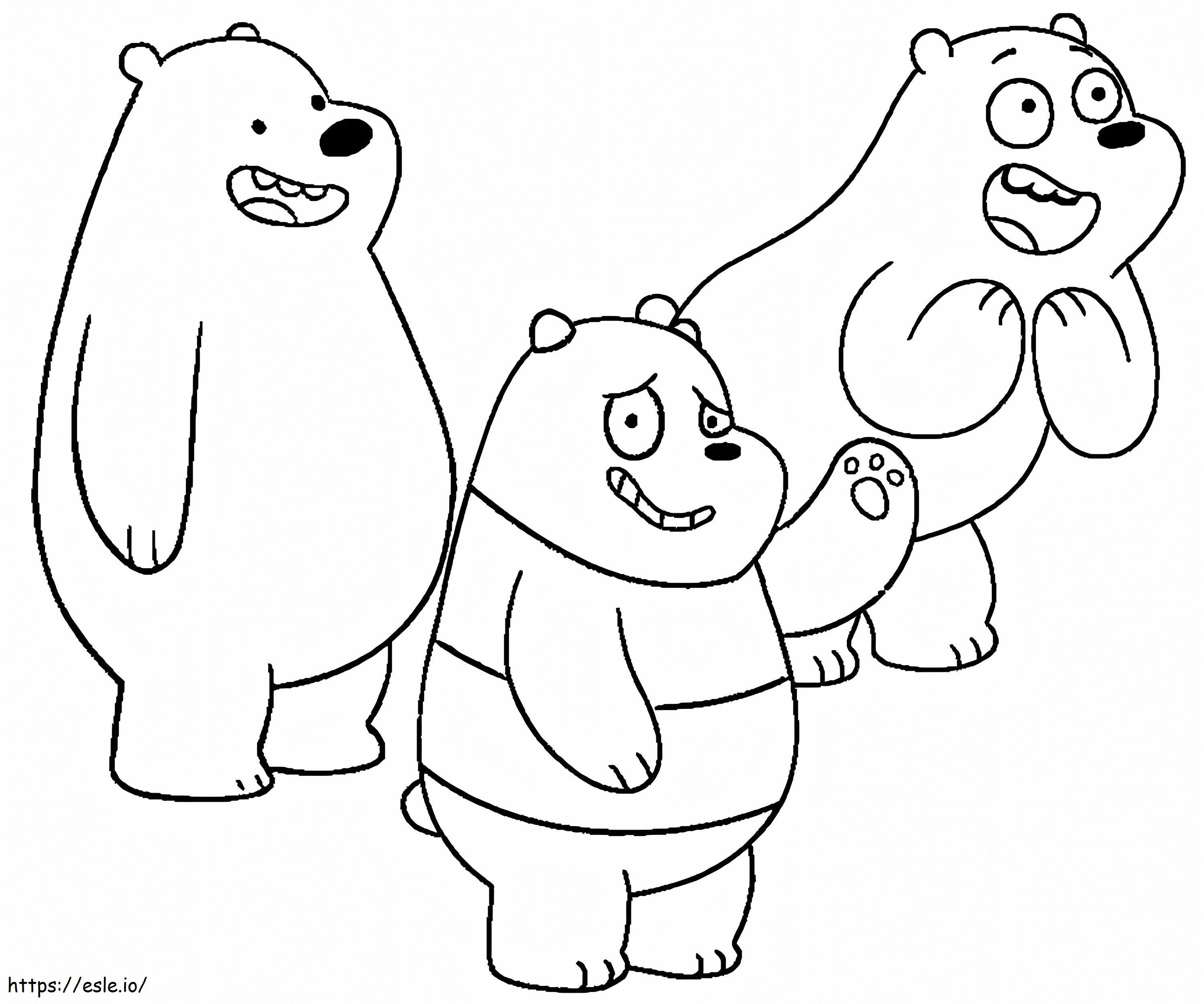 Kegembiraan Tiga Beruang Gambar Mewarnai