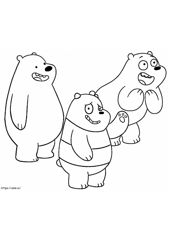 Diversão De Três Ursos para colorir
