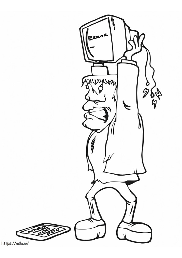 Angry Frankenstein coloring page